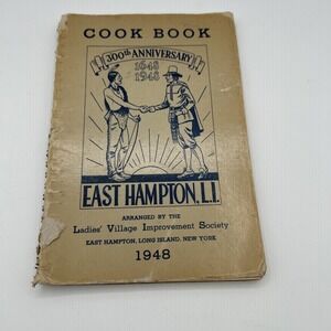 VTG 1948 East Hampton NY Cook Book 300th Anniversary LVIS Ladies Village Society